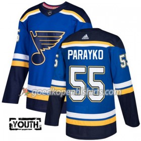 St. Louis Blues Colton Parayko 55 Adidas 2017-2018 Blauw Authentic Shirt - Kinderen